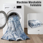 3x14 Washable Runner Rug：Modern Abstract Kitchen Soft Carpet Blue | - Image 5