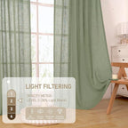 Living Room Linen Curtains 95 Inch - Image 4