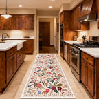 Washable Beige Red 2'6" x 8' Runners - Image 3