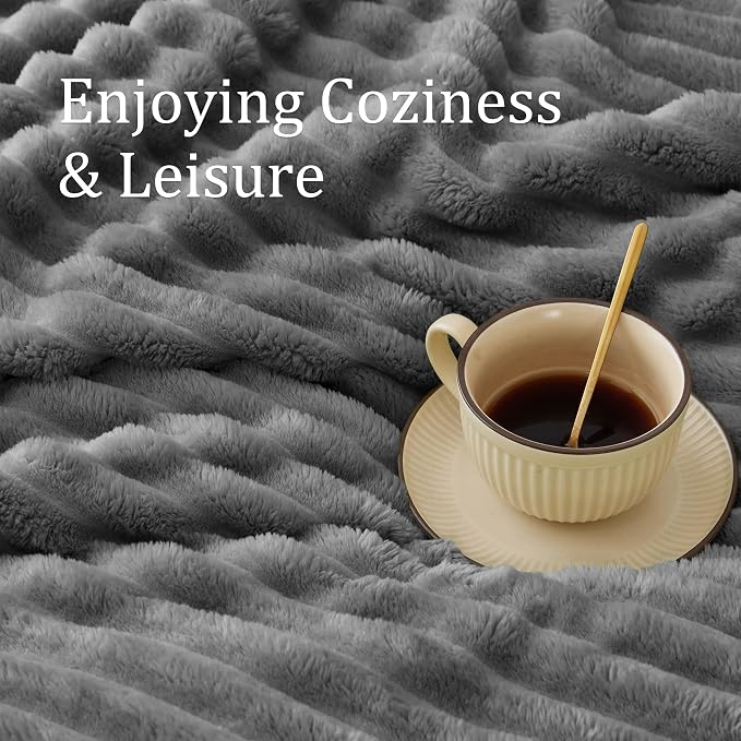 BEDELITE Ribbed Fleece Throw Blanket - Image 6