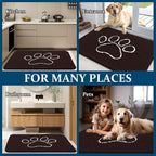 OLANLY Dog Door Mat for Muddy Paws 44x24, Paw Print Design Chenille Mud Mat | - Image 8