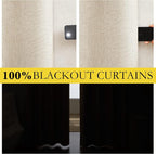 NICETOWN 100% Absolutely Blackout Linen Curtains - Image 3