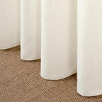 YoungsTex Ivory Linen Semi Sheer Curtains 52X68 Inch Length 2 Panels | Light - Image 8