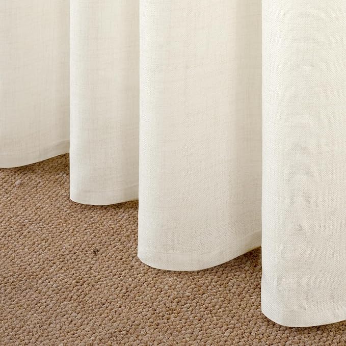 YoungsTex Ivory Linen Curtains 98 Inch Length - Image 6