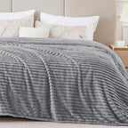 BEDELITE 3D Ribbed Jacquard Grey King Size Blankets by BEDELITE