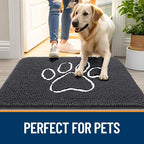 OLANLY Dog Door Mat for Muddy Paws 40x32, Paw Print Design Chenille Mud Mat | - Image 6