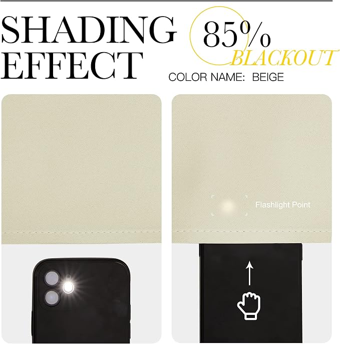 NICETOWN Beige Room Darkening Curtains 108" Long - Image 5