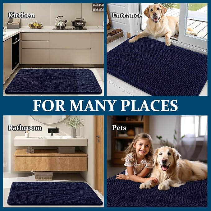 OLANLY Dog Door Mat for Muddy Paws 45x27, Super Absorbent Chenille Mud Mat | - Image 8