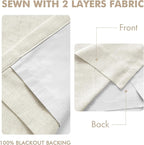 MIULEE Natural Extra Wide Pinch Pleated Blackout Curtains 60x90 Inches | Memory - Image 5