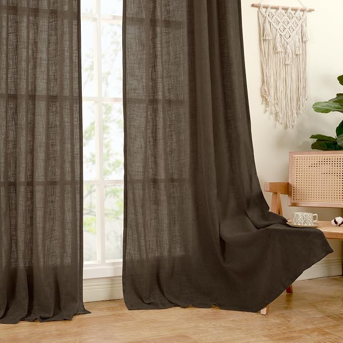 Linen Semi Sheer Curtains 48 Inch - Image 9