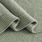 CozeCube Sage Green Seed Stitch Throw Blanket 60"x80", Farmhouse Decor | Blanket - Image 8