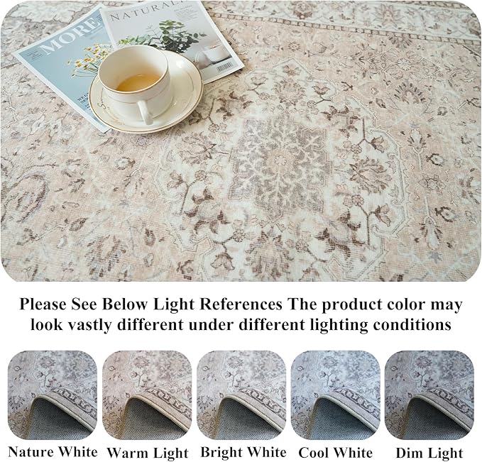 10x14 Washable Vintage Area Rug - Image 3