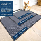 OLANLY Front Door Mat 40x32, Waterproof Heavy-Duty Indoor Outdoor Doormat | Ash - Image 2