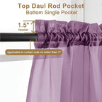 Chyhomenyc Sheer Curtains 63 Inch Length 2 Panels, Plum | Light Filtering - Image 2