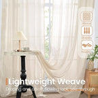 BGment Linen Curtains 90 Inch Lenth - Image 4