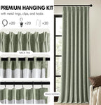 MIULEE Sage Green Pinch Pleated 100% Blackout Linen Curtains 40x108 Inches | - Image 8