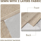 MIULEE Taupe Pinch Pleated 100% Blackout Linen Curtains 40x90 Inches | Room - Image 5