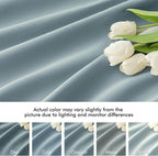 MIULEE Slate Blue Back Tab Blackout Curtains 52x102 Inch Long 2 Panels Set | - Image 8