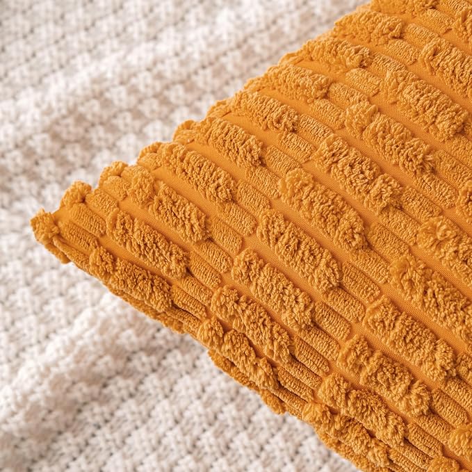 MIULEE Fall Decorative Throw Pillow Covers 20x20 Burnt Orange Pack of 2 | Soft - Image 4