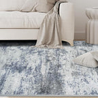 9x12 Area Rugs for Living Room Washable Bedroom Dining Room Blue Grey | Modern - Image 3