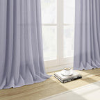 Lavender Purple Linen Curtains 84 Inch Length 2 Panels Set - Image 5