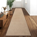 Hallway Runner Rug Extra Long Kitchen Runner Washable Brown 2x10 ft | Boho by YDKGL