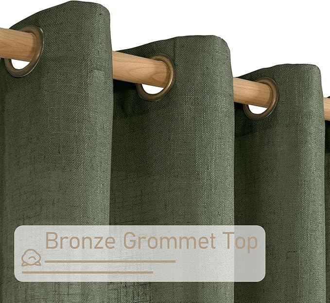 Long Linen Curtains 2 Panels Set - Image 2