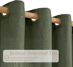 Olive Green Linen Sheer Curtains 90 inch - Image 2