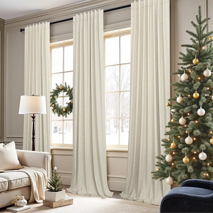 Pitalk Closet Curtains for Open Closet Doors Sliding Panels Burg 78 Inch Length - Image 2