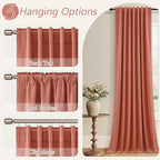 Coral 100% Blackout Linen Curtains 84 Inch Length 2 Panels Set - Image 6