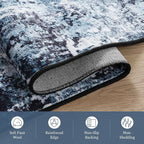 Rugflix 3x12 Runner Rug for Hallway, Washable Navy Blue Long Runners | Machine - Image 7
