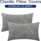 CaliTime Decorative Couch Throw Pillow Covers 20 X 12 Inches Medium Grey | Pack - Image 6