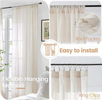 BGment Linen Oatmeal Curtains 45 Inch Length - Image 6