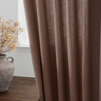 Mocha Mousse Curtains 108 Inches Long 2 Panels Set Back Tab Loop Pocket Linen - Image 4