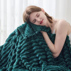 NEWCOSPLAY Fleece Ribbed Cozy Twin Blanket - Image 4