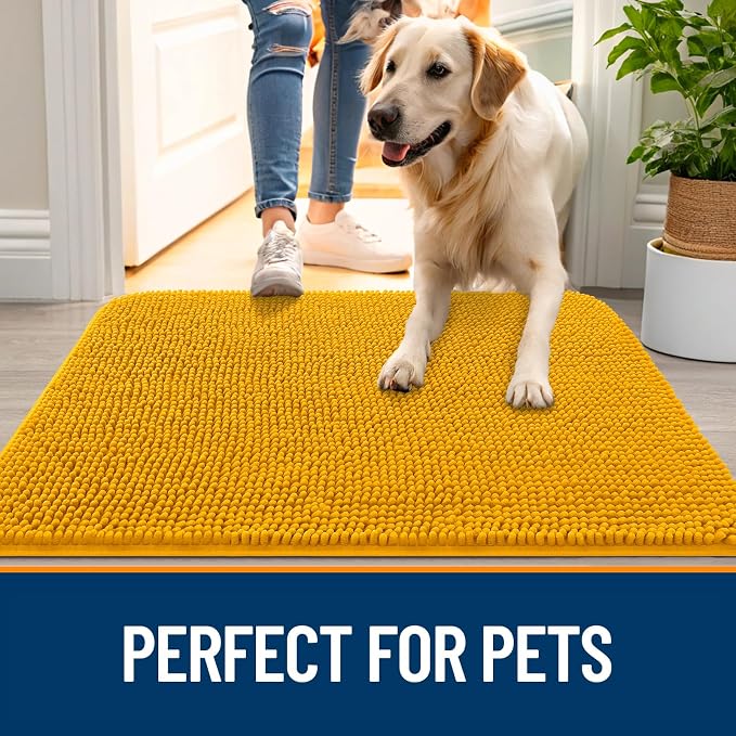 OLANLY Dog Door Mat for Muddy Paws 36x24, Super Absorbent Chenille Mud Mat | - Image 6