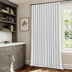 Snow White Pleated Linen 100% Blackout Curtains 96 Inches Long | Pinch Pleat - Image 7