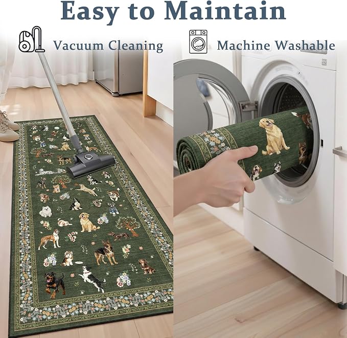Dark Green Small Entry Rug 24x17 inch - Image 5
