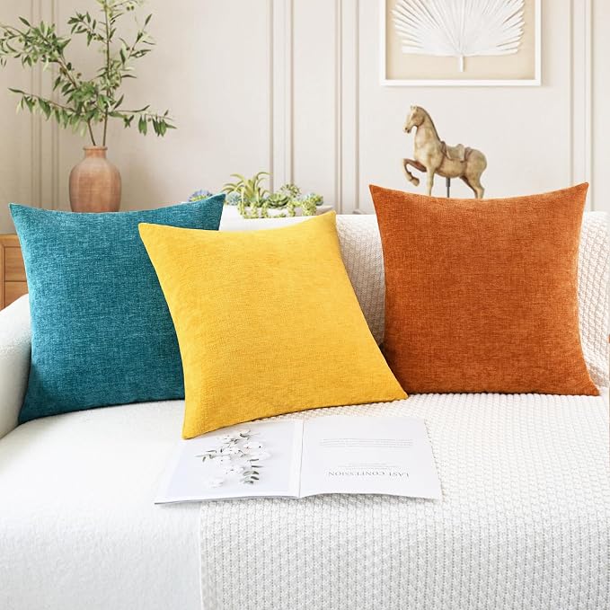 CaliTime Decorative Throw Pillow Covers 16 X 16 Inches Mustard Yellow | Pack of - Image 5