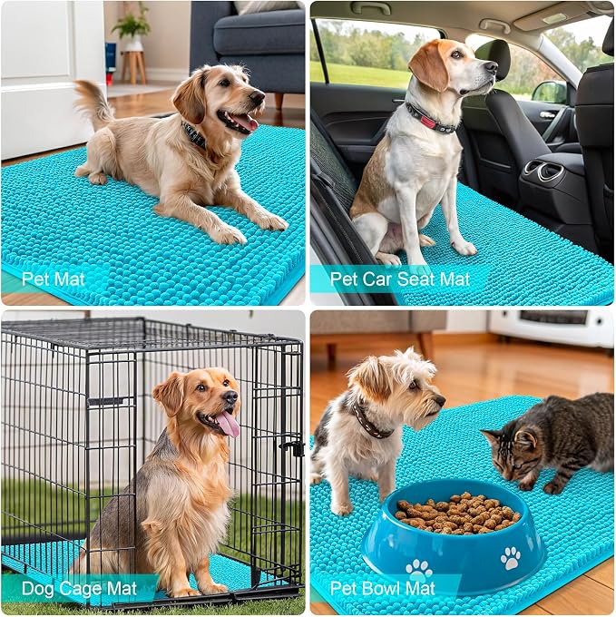 OLANLY Dog Door Mat for Muddy Paws 54x32, Super Absorbent Chenille Mud Mat | - Image 7
