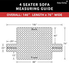 Easy-Going Reversible Couch Cover, 4 Seater Sofa, Chocolate/Chocolate | - Image 6