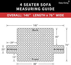 Easy-Going Reversible Couch Cover, 4 Seater Sofa, XX-Large Sofa, Water - Image 6