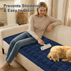 Smiry Couch Cover for Dogs, Non Slip Fuzzy Pet Sofa Arm Covers Washable | Sofa - Image 3