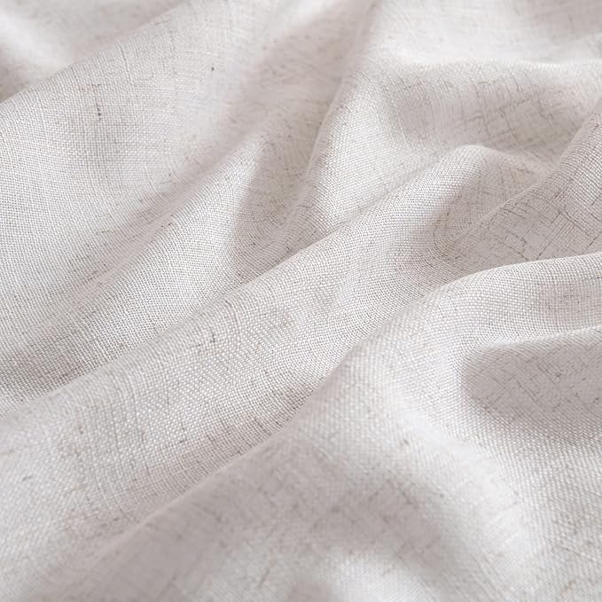MIULEE White Linen Curtains 42x84 Inch Length 2 Panels - Image 4
