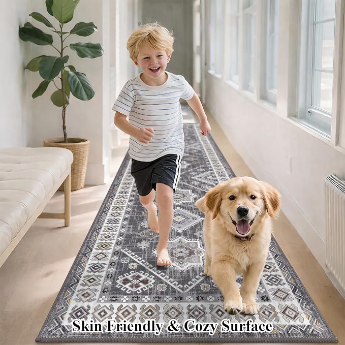 HEBE Boho Kitchen Mats for Floor 24''x72'', Non Slip Washable Runner Rug | - Image 8