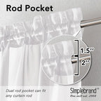 Simplebrand Rod Pocket Top Solid Voile Sheer Curtains - Image 4