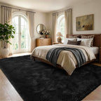 4x6 Black Fluffy Soft Area Rug Non-Slip - Image 3