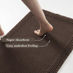 RESARE Waffle Bath Mat for Bathroom Non Slip Bathroom Rugs 18x30 Dark Brown | - Image 3