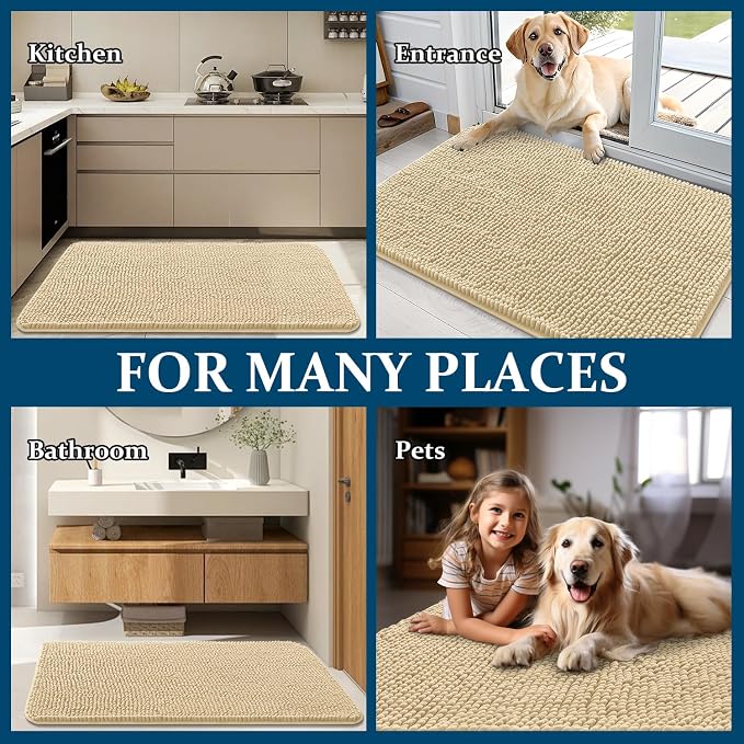 OLANLY Dog Door Mat for Muddy Paws 30x17, Super Absorbent Chenille Mud Mat | - Image 8
