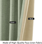 MIULEE 100% Blackout Linen Curtains 42 x 96 Inch Sage Green 2 Panels | Thermal - Image 6